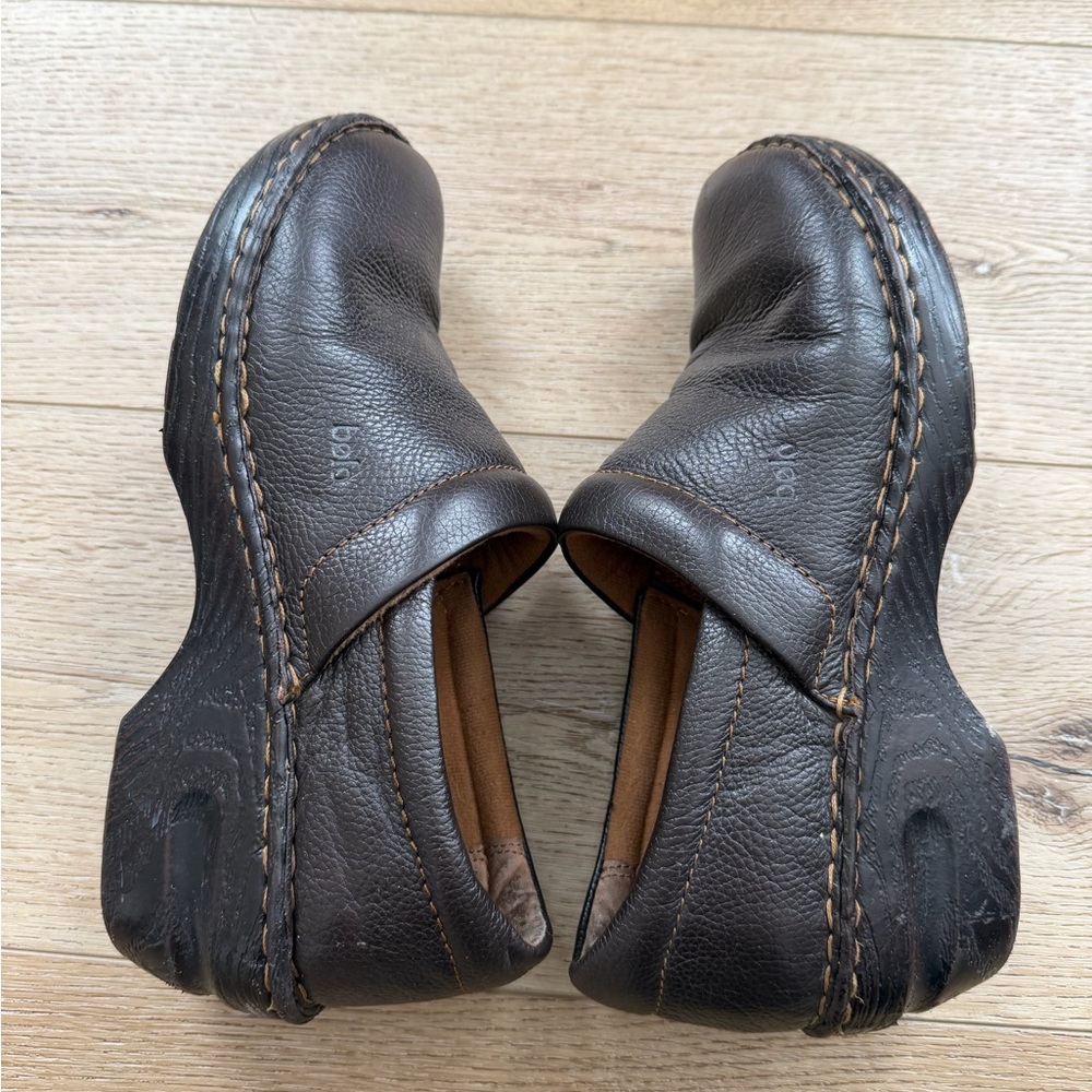 Bolo Brown Leather Slip-On clogs 9.5 - Picture 3 of 9